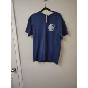 Blessed Girl Jesus Loves You to the Moon and Back Blue Graphic T-Shirt Large NWT